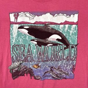 Vintage 90s SeaWorld Orcas Killer Whale T Shirt Men Large Single Stitch Made USA